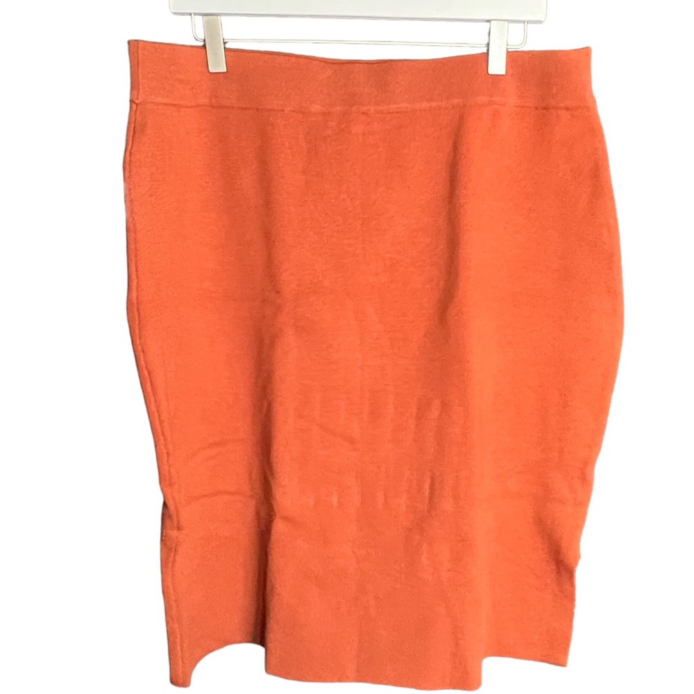 NWT Skies are blue Quinn skirt side split knit orange size 1x thick waist band